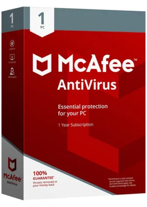 McAfee Antivirus termékkulcs 1 eszközre, 1 évre
