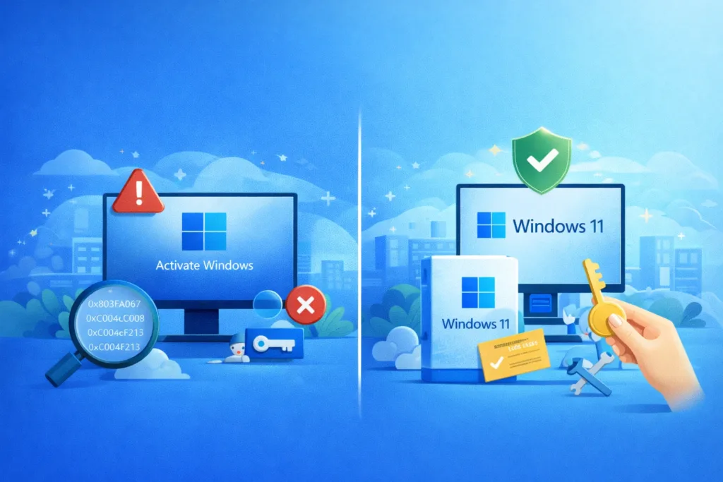 Windows 11 aktiválás hiba megoldása lépésről lépésre.