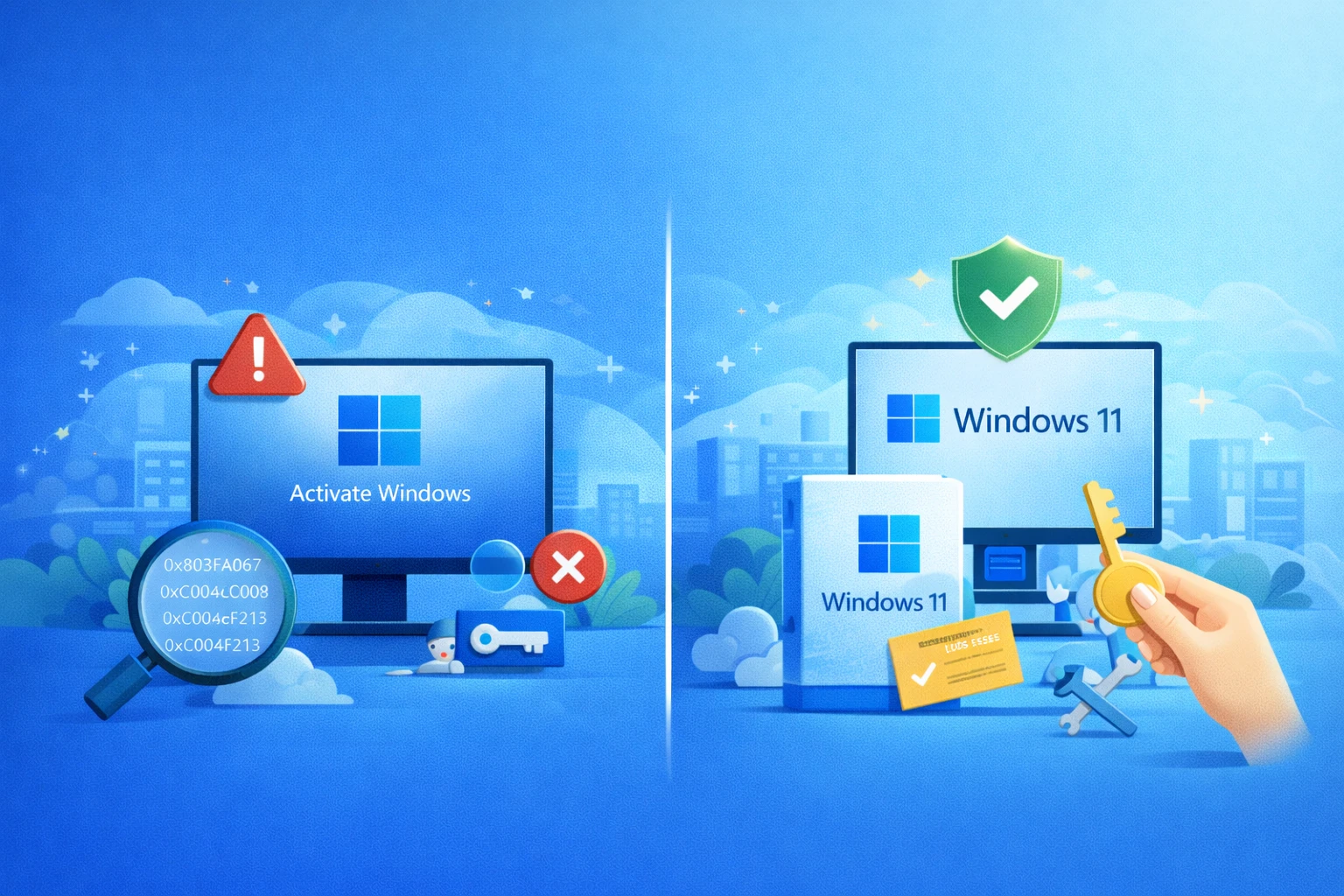 Windows 11 aktiválás hiba megoldása lépésről lépésre.