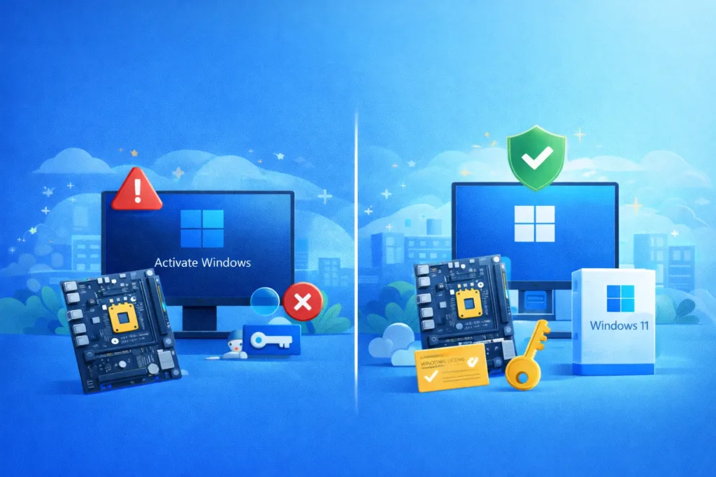 Windows aktiválás alaplapcsere után érthetően